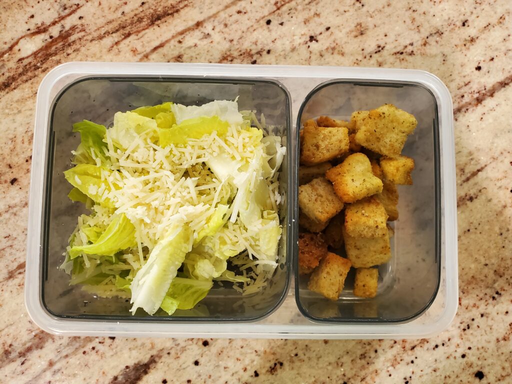Caesar salad for packed lunch
