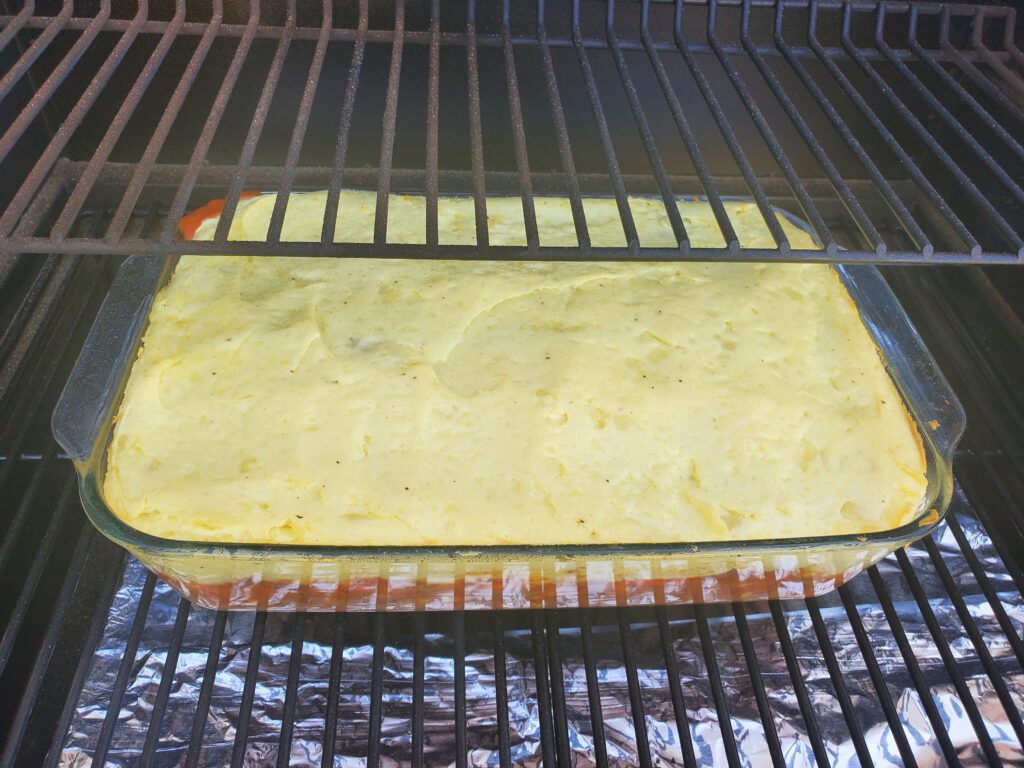 Shepherd's pie on the smoker