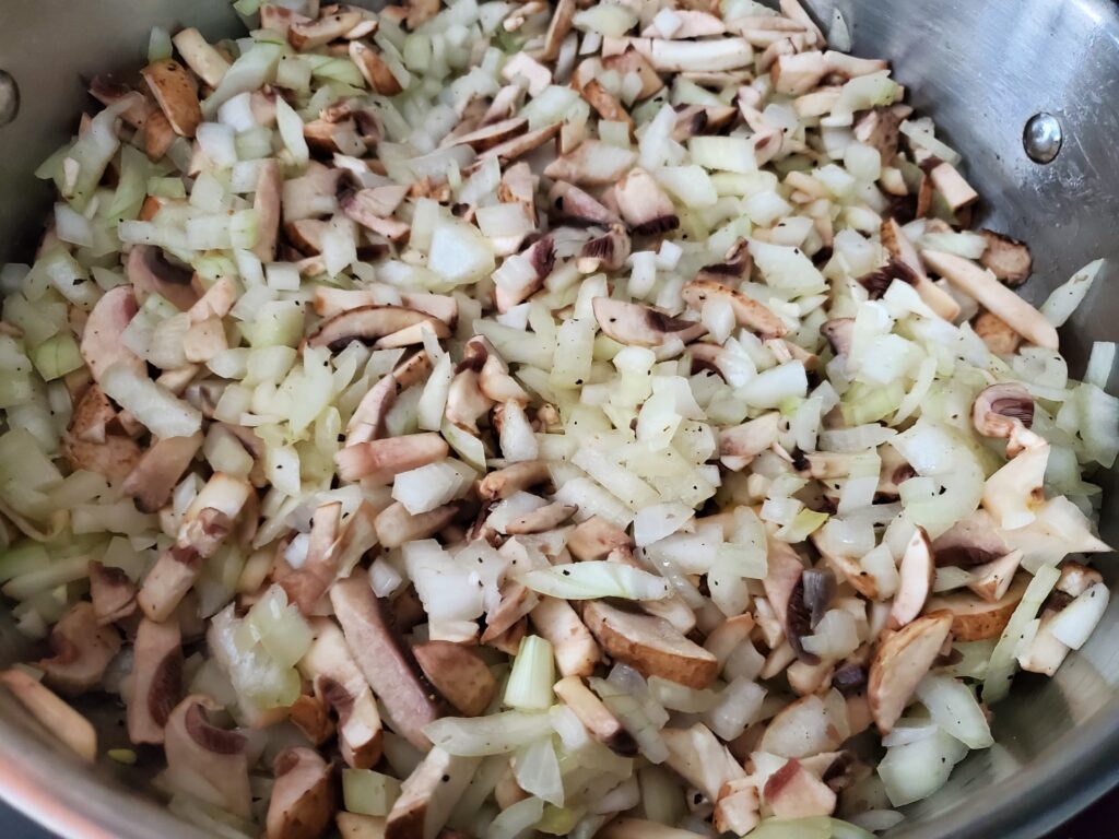 sauté mushrooms and onions