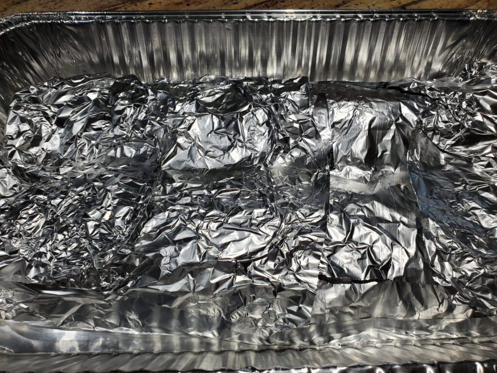 Baby back ribs wrapped with foil