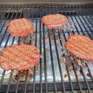 Burgers grilling on a pellet Grill