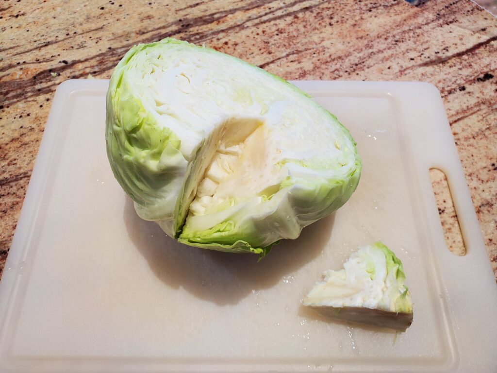 cabbage with core removed