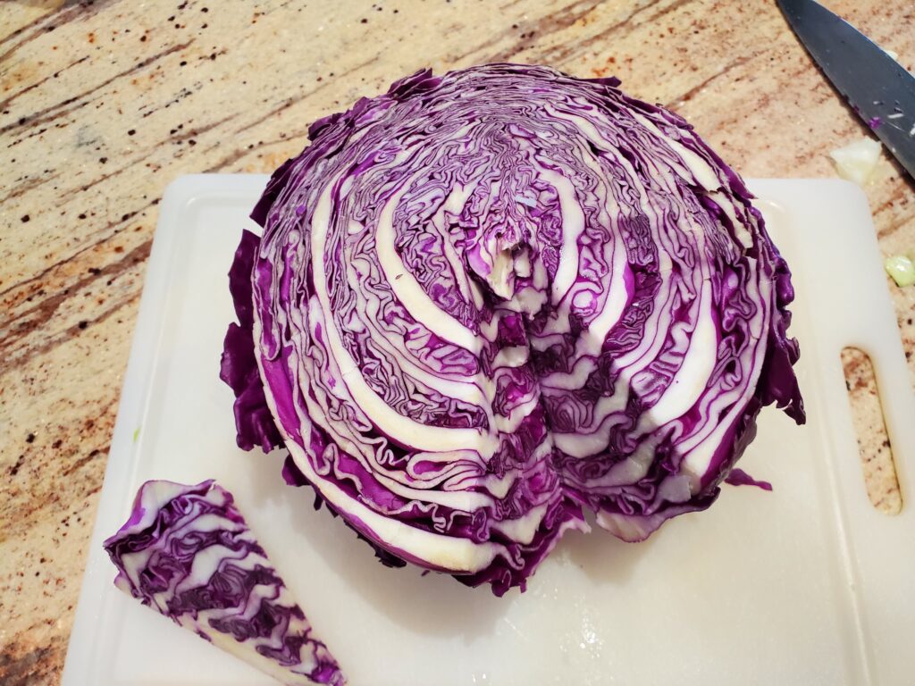 red cabbage with core removed