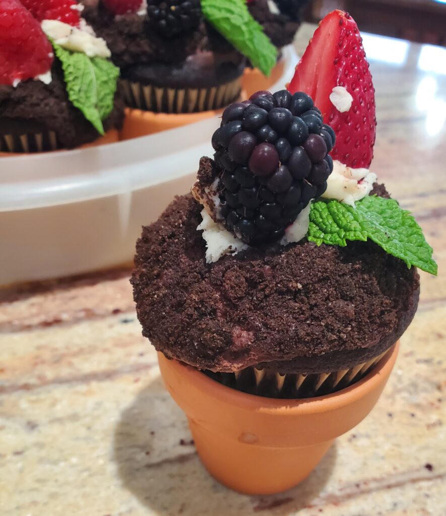 flower pot cupcake