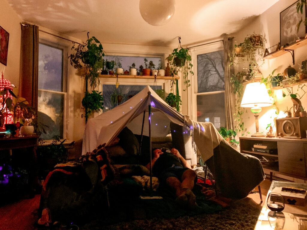 tent inside home