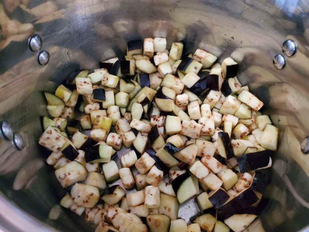 chopped eggplant