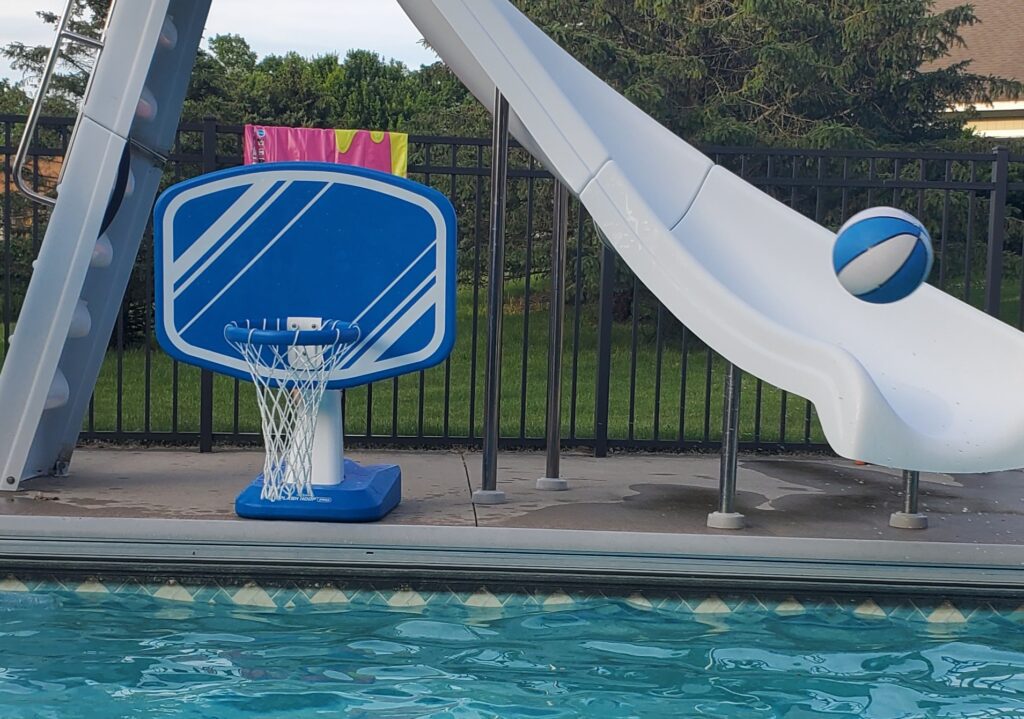 Pool basketball hoop