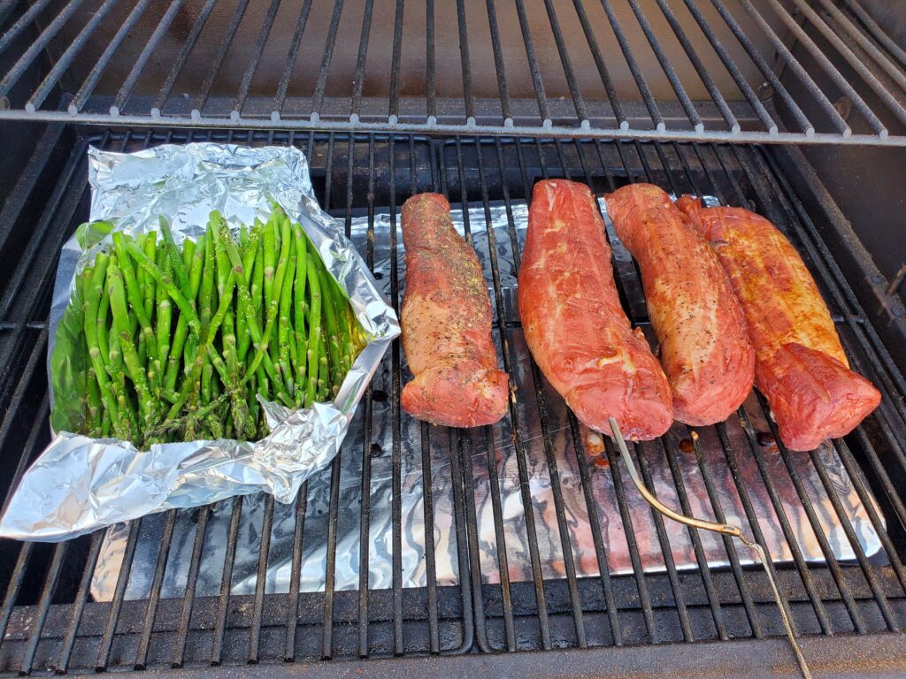 Smoked Asparagus with pork tenderloin