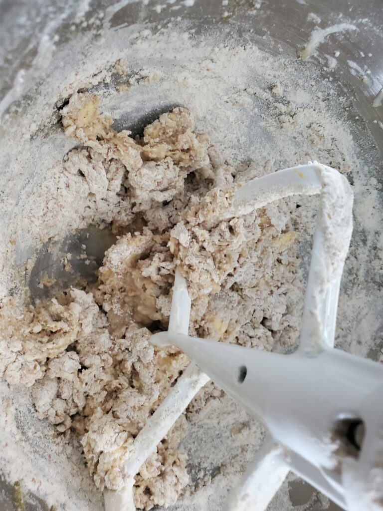 mixing dough with paddle attachment