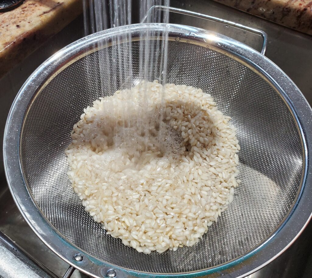 rinse risotto