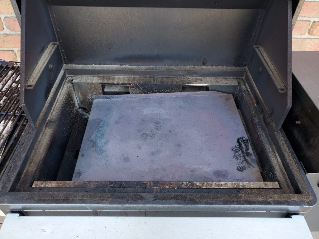 dirty Traeger drip tray