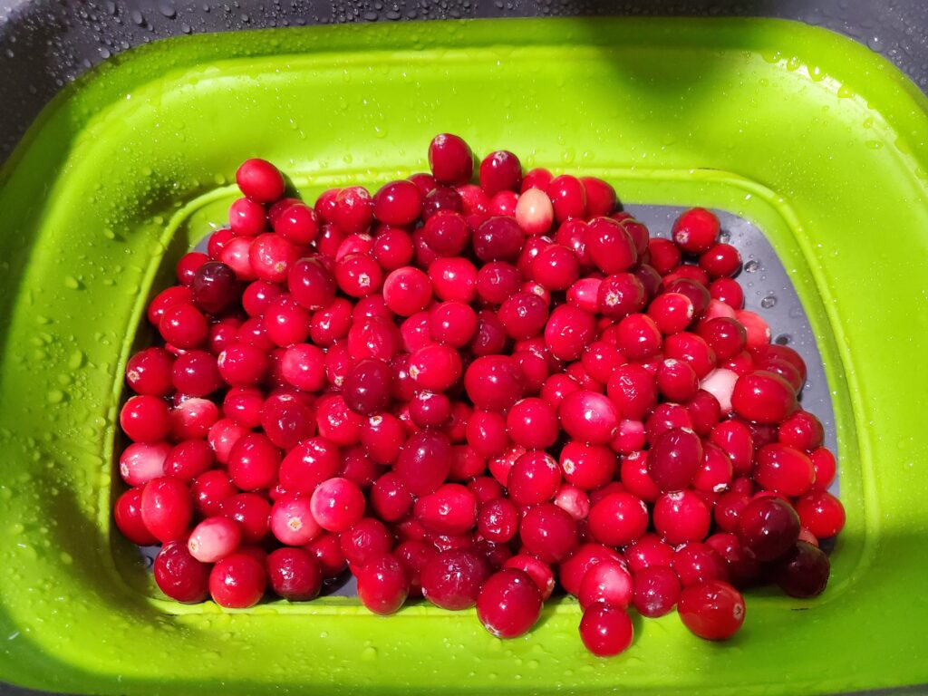 rinsed fresh cranberries