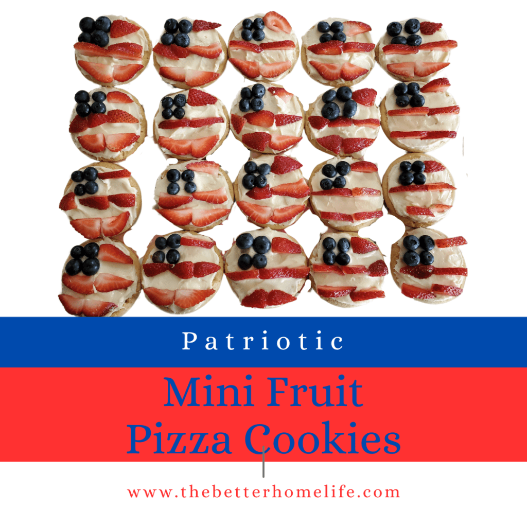 Patriotic mini fruit pizza cookies