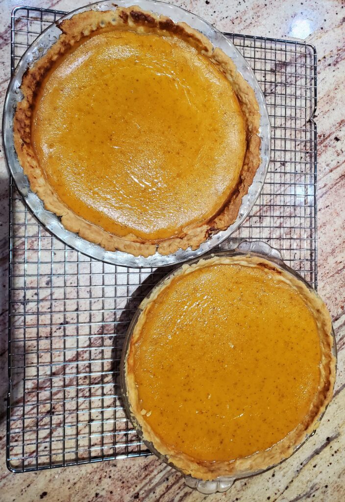 pies on cooling rack