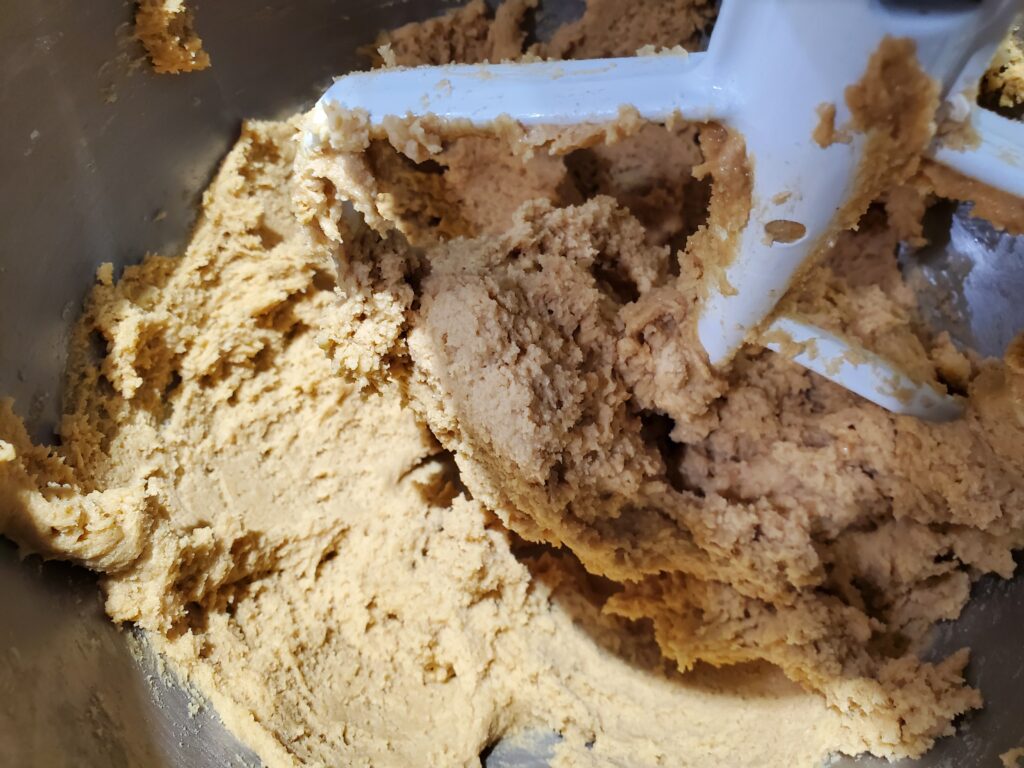 Mixing the cookie dough