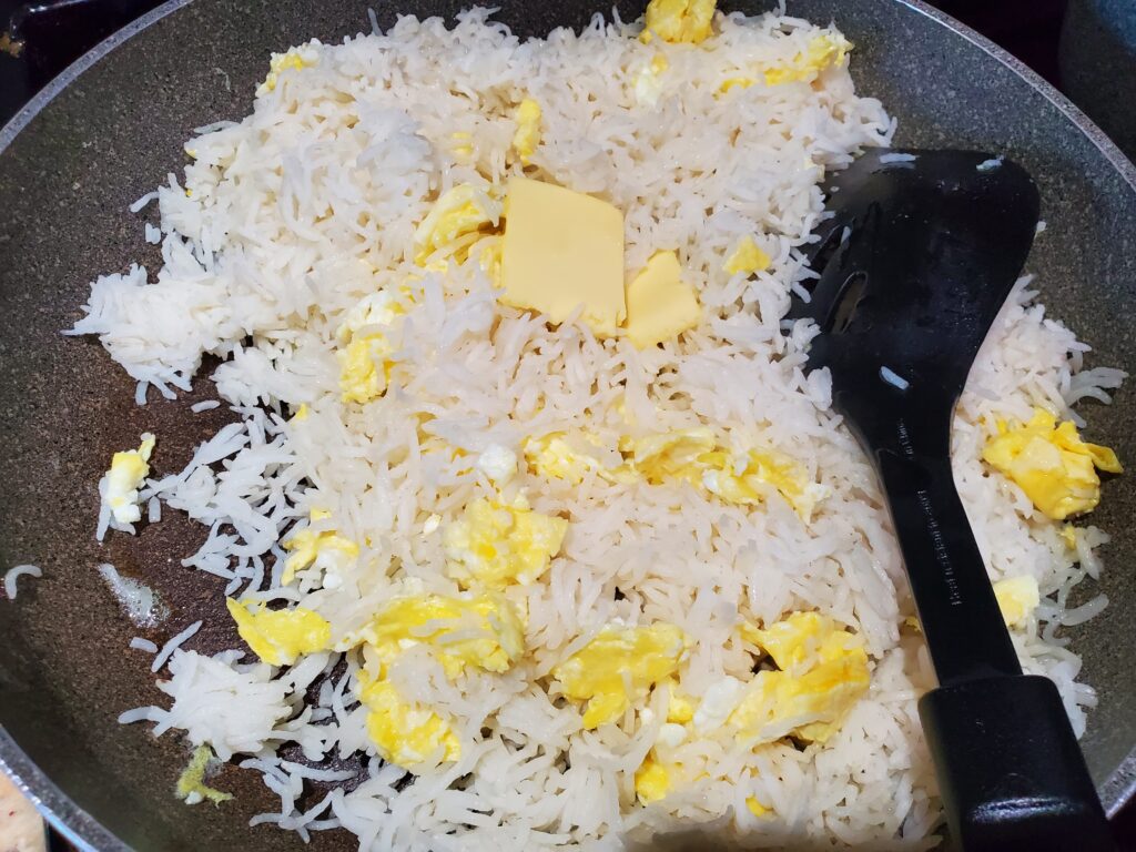 Rice and egg with butter