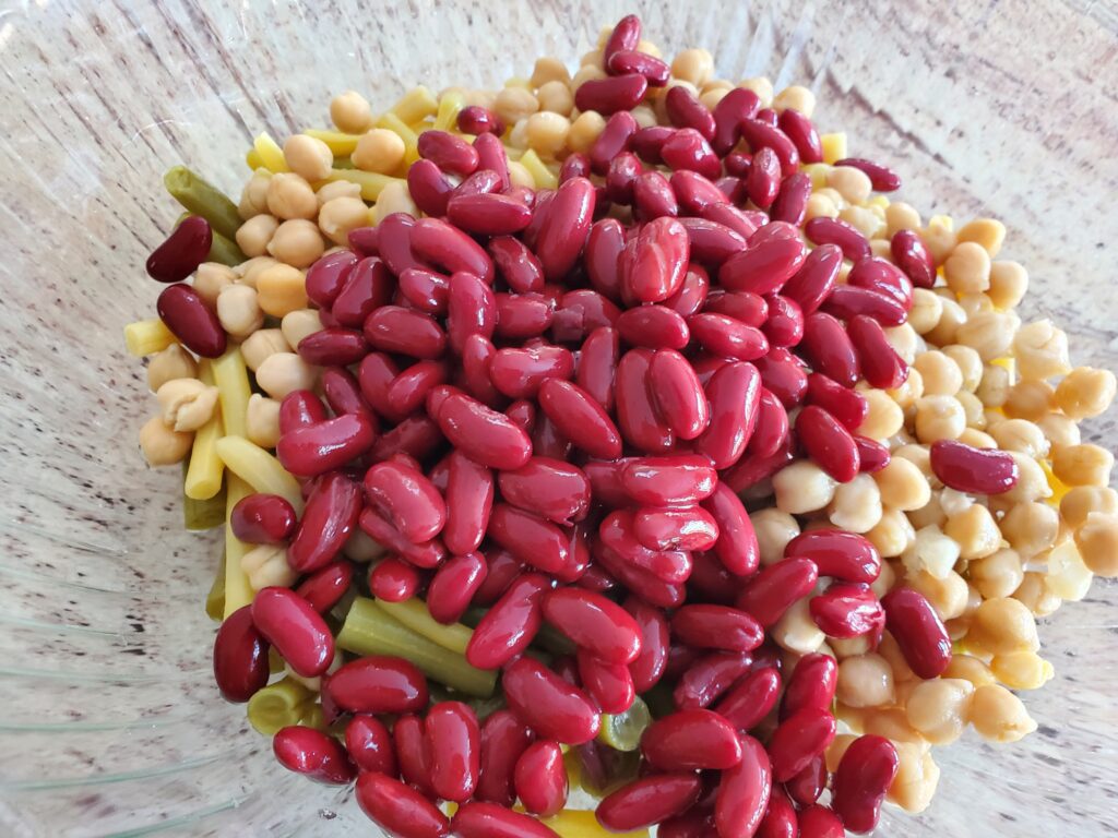 kidney beans and garbanzo beans