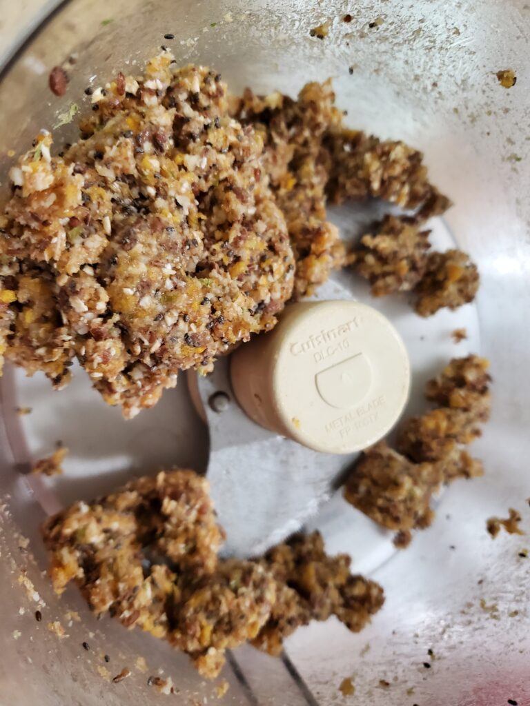 Tropical energy ball ingredients ready to roll