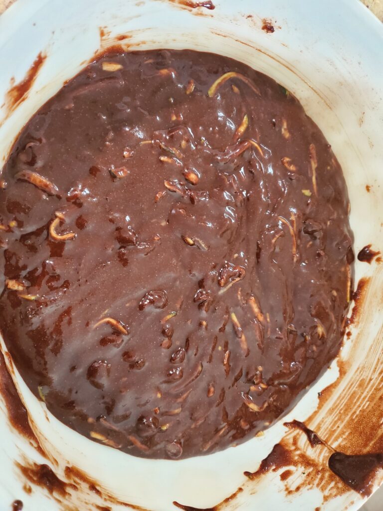 chocolate zucchini muffin batter
